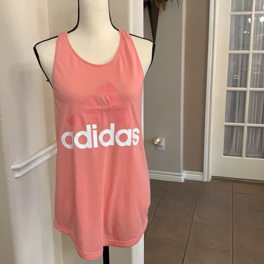 Adidas coral racerback Logo tank top Size M